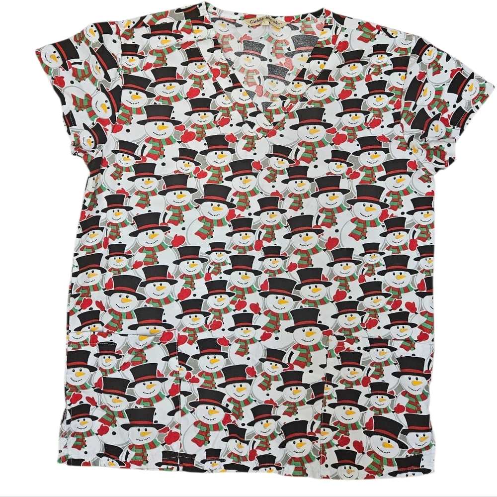 Snowmen Small Scrub Top